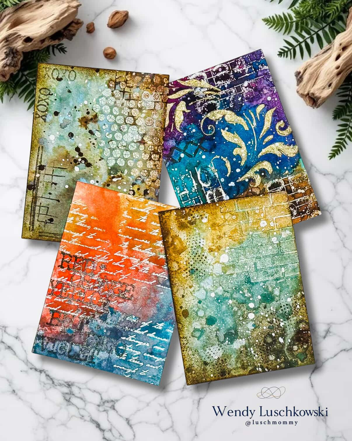 Mixed Media Backgrounds for Cardmaking